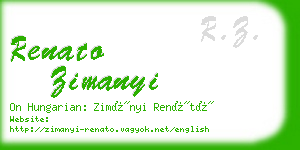 renato zimanyi business card